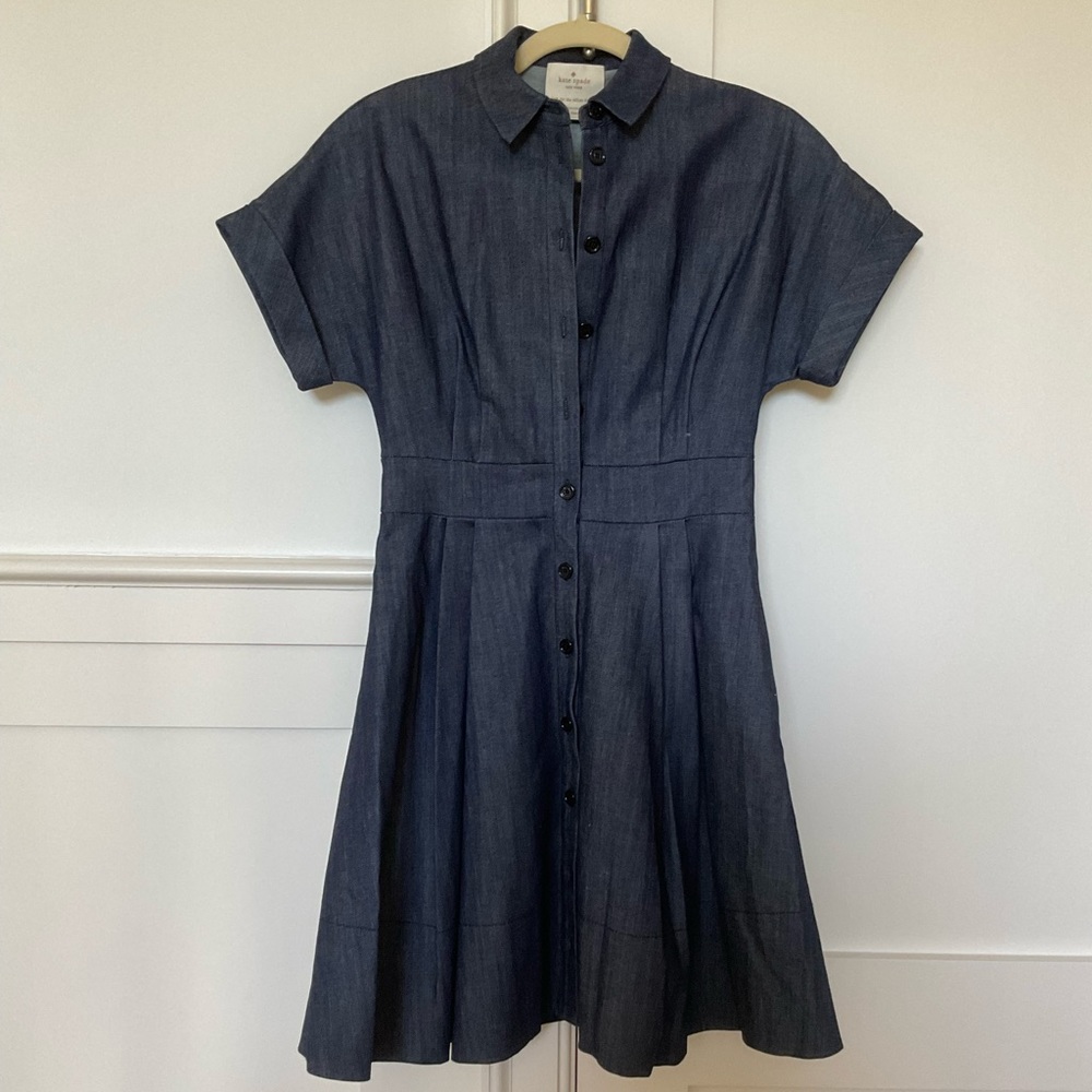 Kate spade denim structured fit and flare shirt dress. Size 4